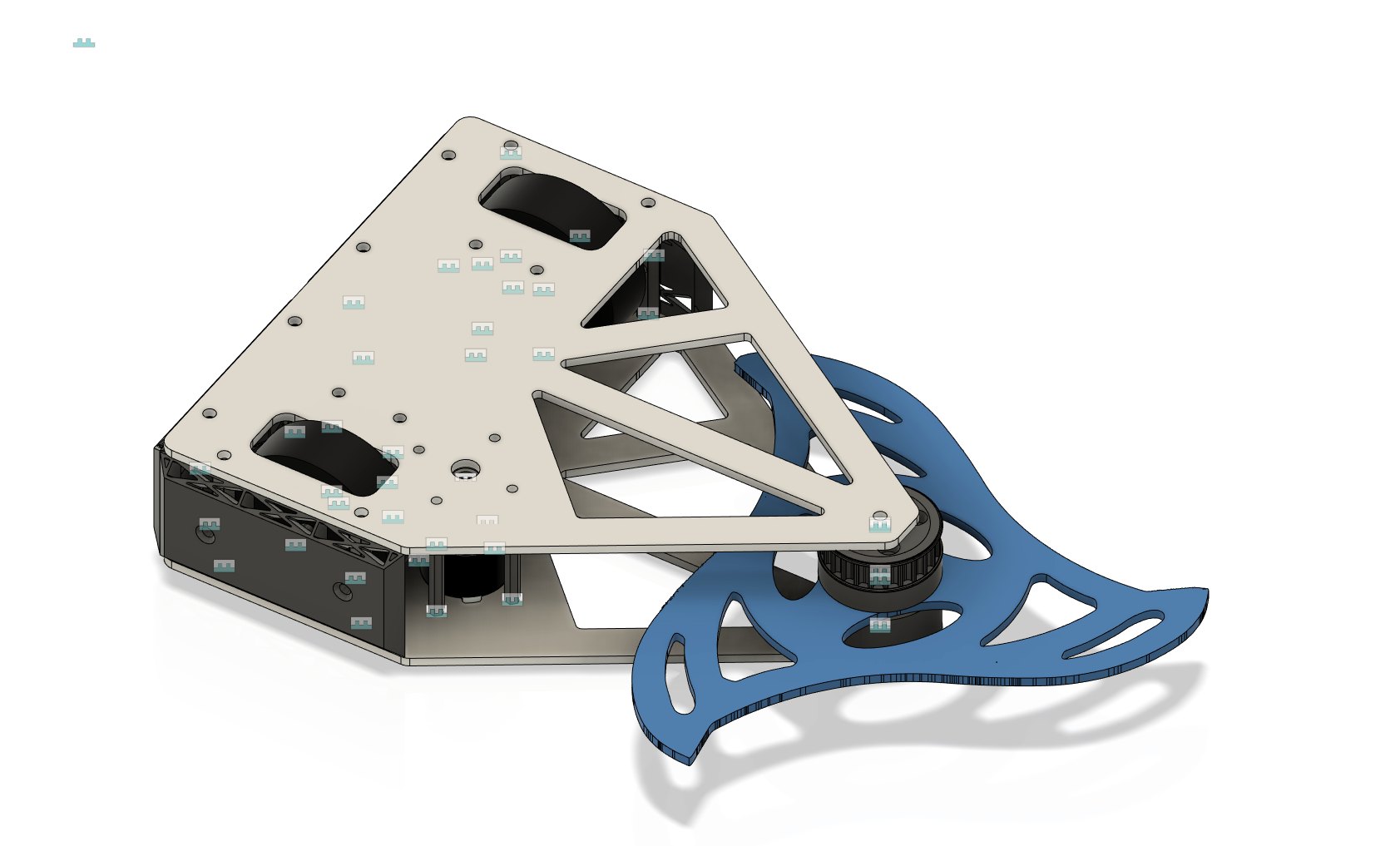3 lb beetleweight combat robot — CAD assembly with the weapon bar.