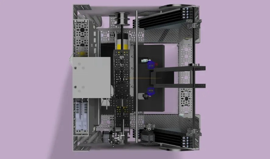 Plan view — packaging of the intake path.