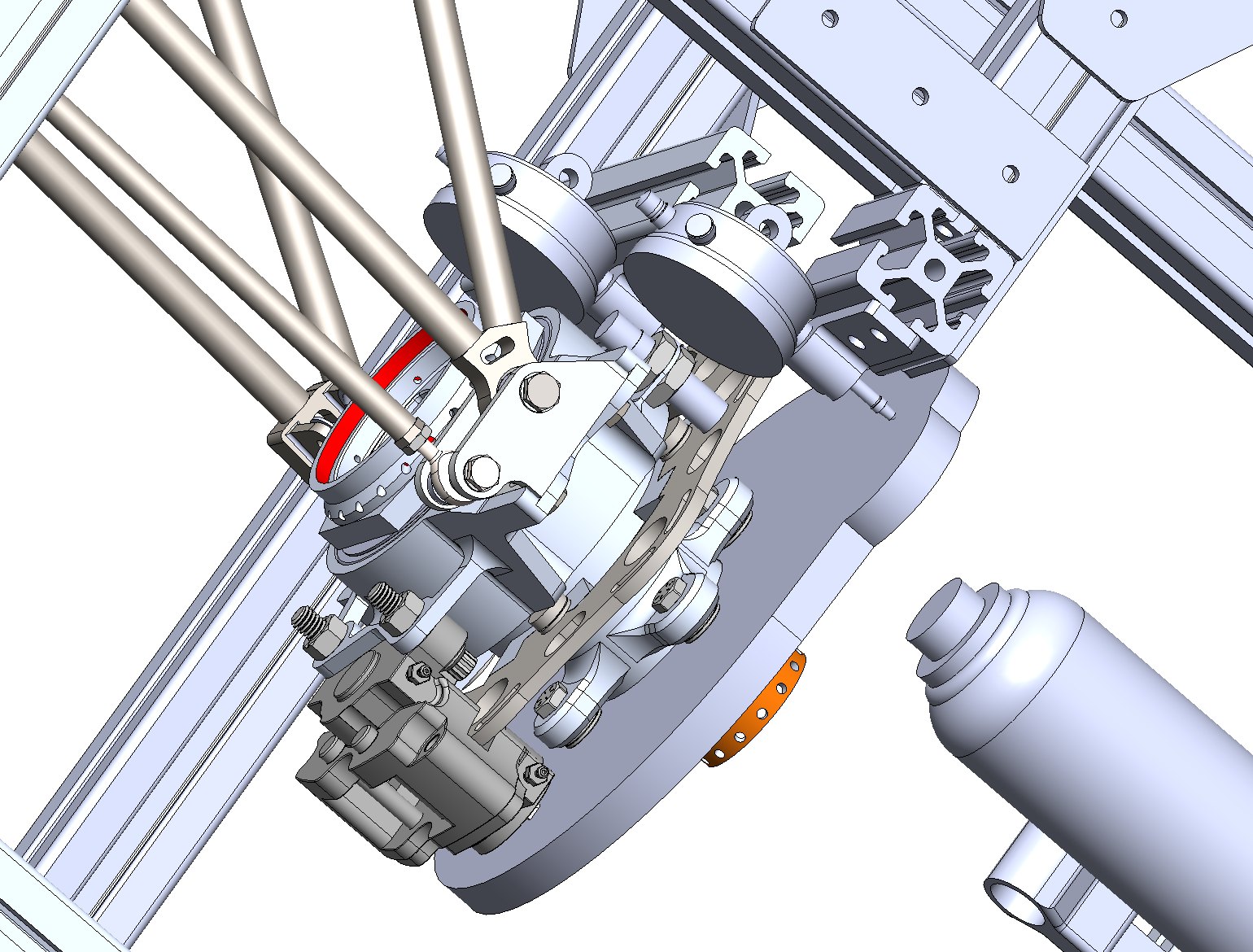 Detail of the upright, hub carrier and A-arm pickups.